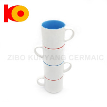 Glazed elegant design porcelain sublimation ceramic stacking mugs